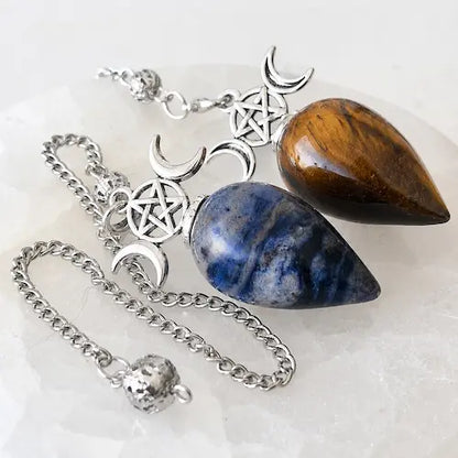 Pendule pentacle tripe lune recto et verso