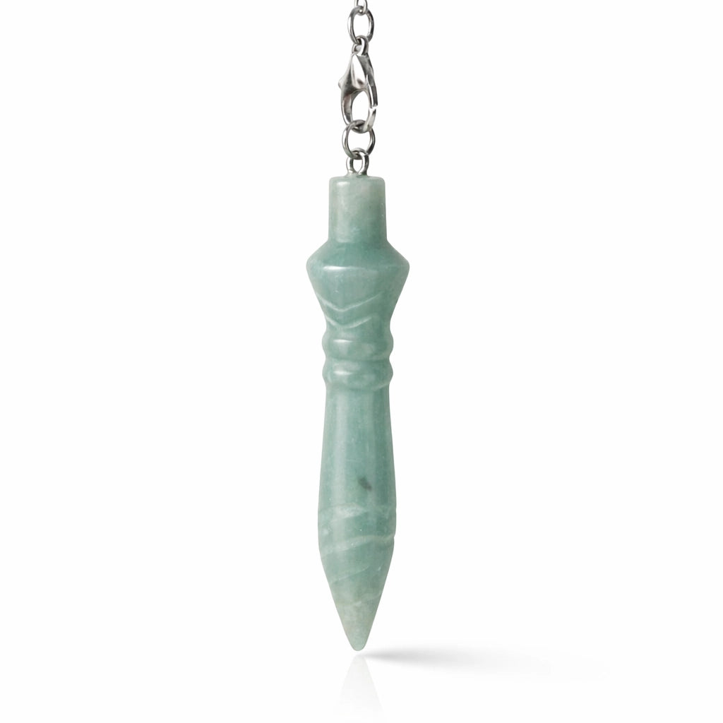 Pendule Petit Thot en amazonite naturelle qualité A format compact 6 cm pour radiesthésie nomade