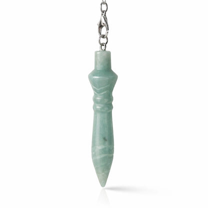 Pendule Petit Thot en amazonite naturelle qualité A format compact 6 cm pour radiesthésie nomade