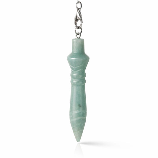 Pendule Petit Thot en amazonite naturelle qualité A format compact 6 cm pour radiesthésie nomade