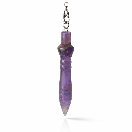 Pendule Petit Thot en améthyste naturelle qualité A format compact 6 cm pour radiesthésie nomade