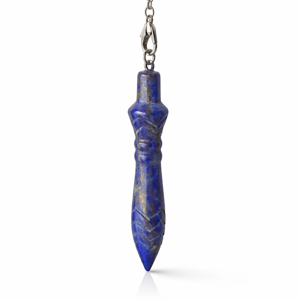 Pendule Petit Thot en lapis lazuli naturelle qualité A format compact 6 cm pour radiesthésie nomade