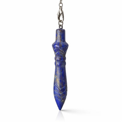 Pendule Petit Thot en lapis lazuli naturelle qualité A format compact 6 cm pour radiesthésie nomade