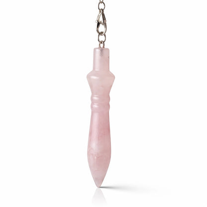 Pendule Petit Thot en quartz rose naturelle qualité A format compact 6 cm pour radiesthésie nomade