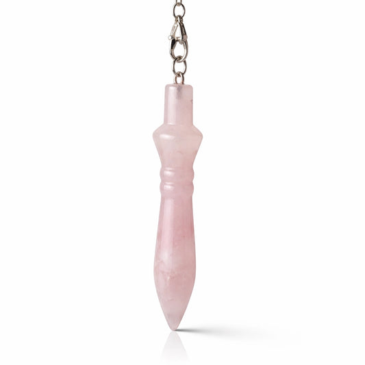 Pendule Petit Thot en quartz rose naturelle qualité A format compact 6 cm pour radiesthésie nomade