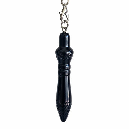 Pendule Petit Thot en tourmaline noire naturelle qualité A format compact 6 cm pour radiesthésie
