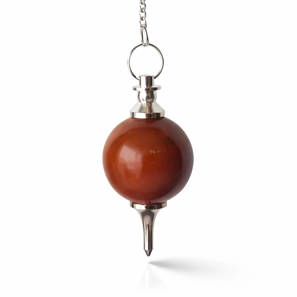 Pendule sephoroton en jaspe rouge naturel, outil de radiesthésie et ancrage