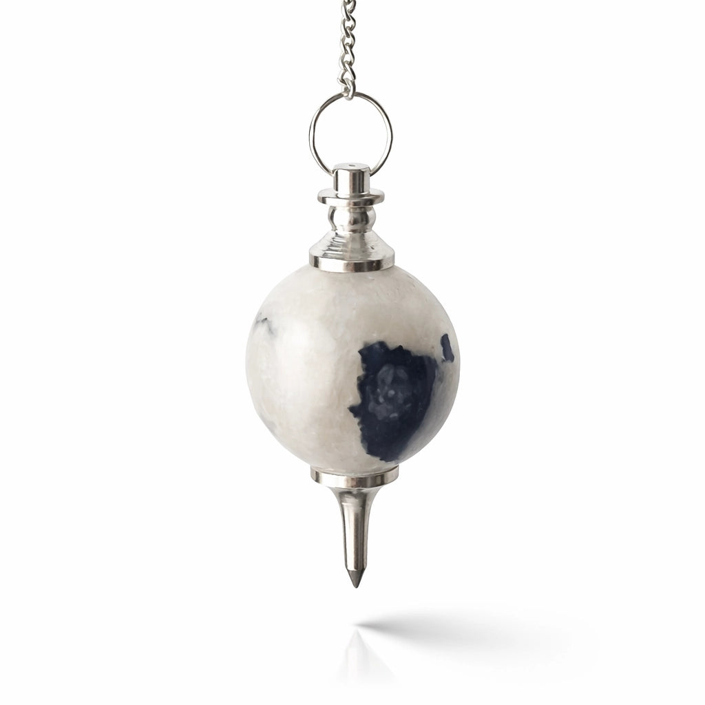 Pendule sephoroton en pierre de lune blanche pour radiesthésie