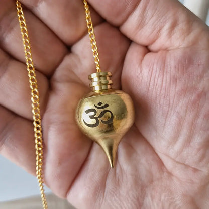 Pendule Témoin Gravé – Fleur de Vie avec lotus / Om