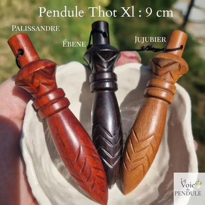 pendule thot xl en bois comparatif des essences plaissandre, poirier et ébène