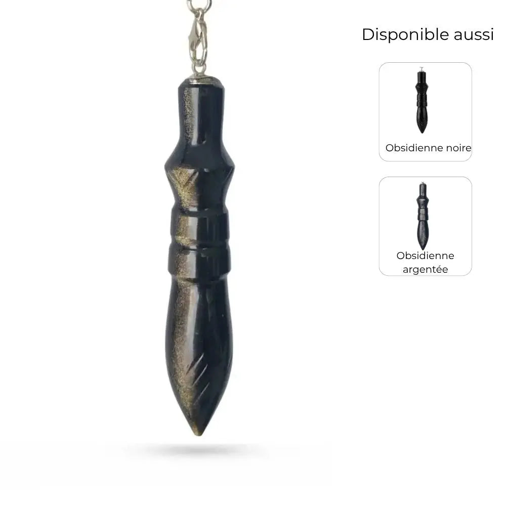Pendules Thot en obsidienne noire, dorée et argentée