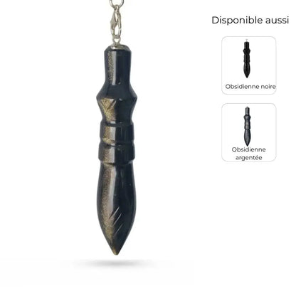Pendules Thot en obsidienne noire, dorée et argentée