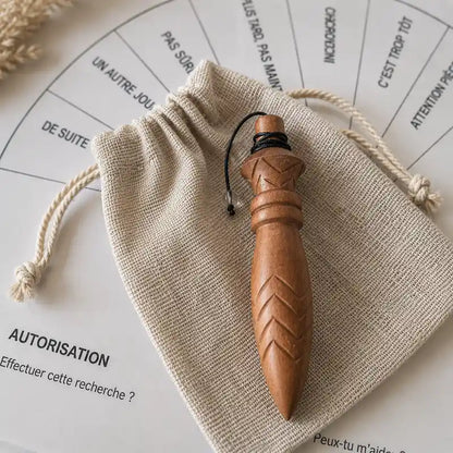 Pendule de thot en jujubier plombé et son pochon