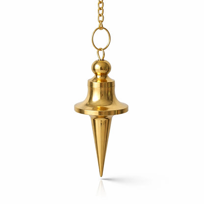 Pendule Trouvier en laiton avec réservoir témoin et collerette stabilisatrice pour radiesthésie