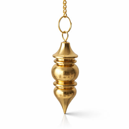 Pendule Vénus avec réservoir témoin en laiton 28g avec chaîne pour radiesthésie ciblée