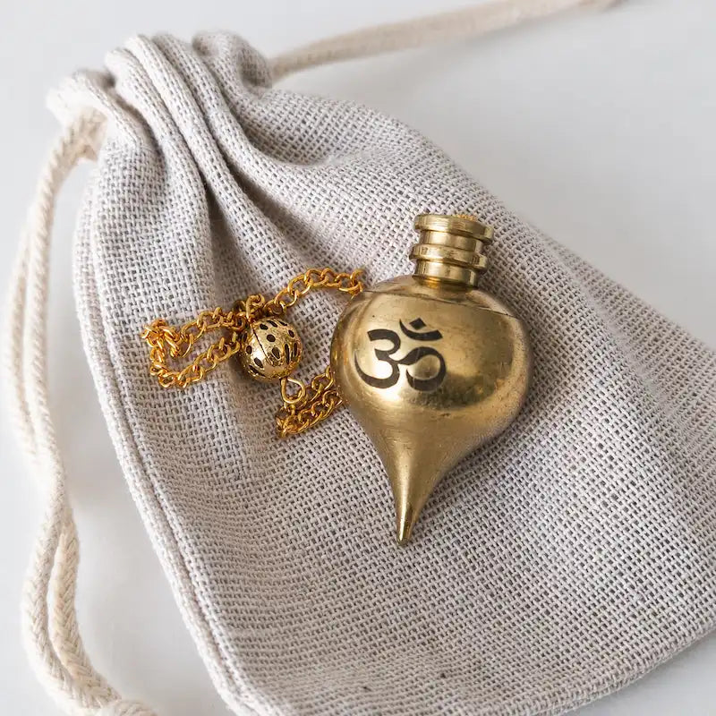 Pendule Témoin Gravé – Fleur de Vie avec lotus / Om