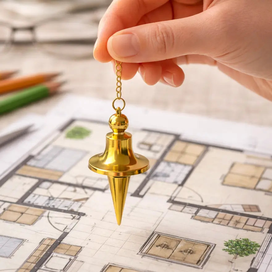 Utilisation du pendule Trouvier doré sur carte  ou plan